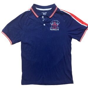 Original Penguin Boy’s Sz 10 Short Sleeve Collared Polo Shirt Navy Blue NWT $48